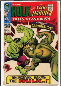 Tales to Astonish #91 (1967) Hulk
