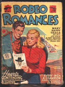 Rodeo Romances 2/1947 -Thrilling-Roy Rogers life story with photos-Pulp thril...