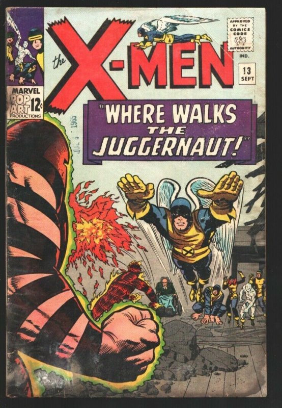 X-man #13 1965-Marvel-2nd JUGGERNAUT-Stan Lee-Jack Kirby-Joe Sinnott-Lower gr...