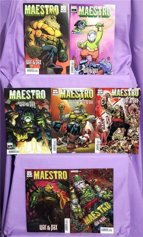 MAESTRO War & Pax #1 - 5 Variant Cover 7 pack Incredible Hulk (Marvel, 2021)!