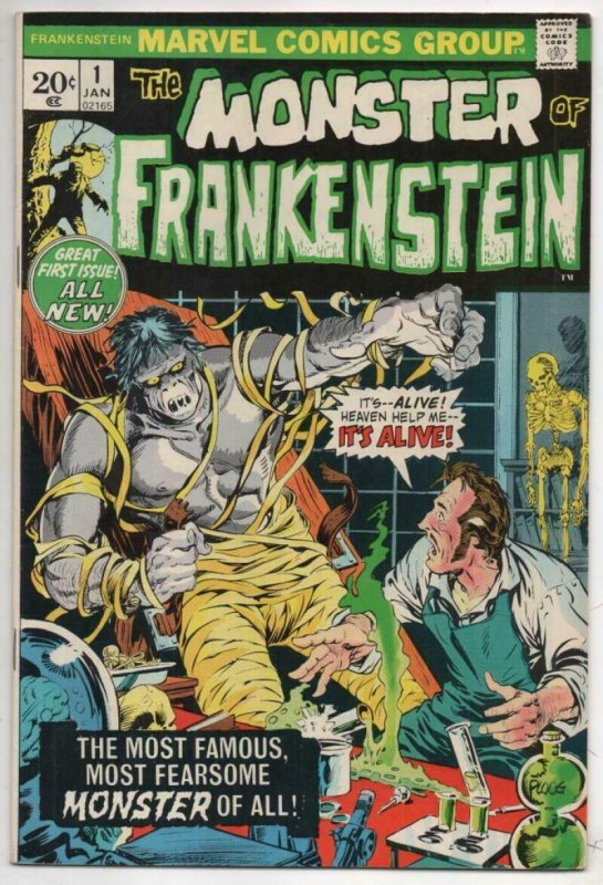 MONSTER of FRANKENSTEIN #1 VF, 1973, Mike Ploog, more Bronze age in store