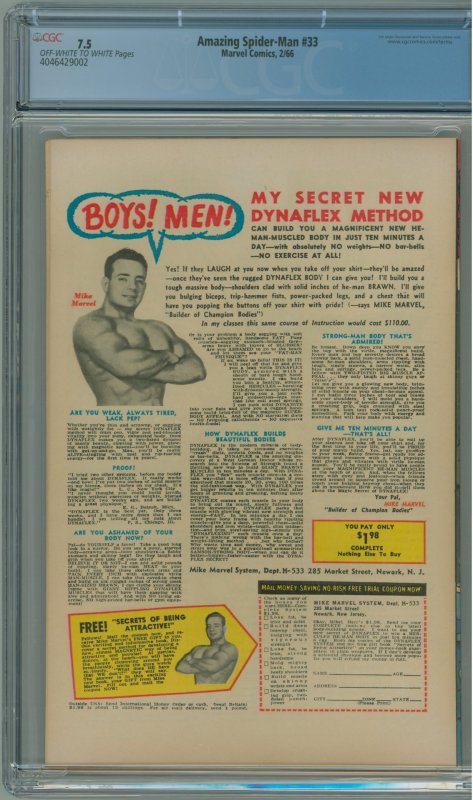 The Amazing Spider-Man #33 (1966) CGC 7.5!