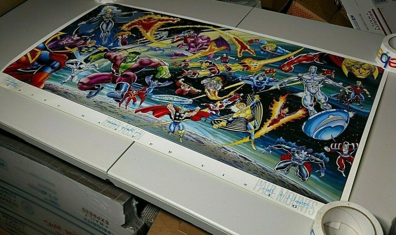 1992 MARVEL COMICS MASTER VISION POSTER 37.5 X 20 LIM AUSTIN MOUNTS 