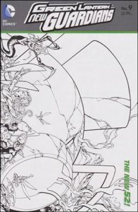 Green Lantern: New Guardians  9-B Wraparound 1:25 Black and White Cover VF/NM