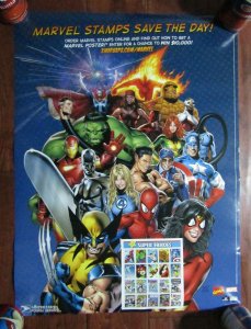 2007 MARVEL STAMPS 18x24 Promo Poster by Greg Land VF 8.0 Wolverine Spider-Man