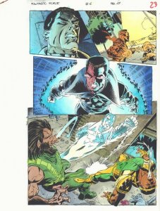 Fantastic Force #6 p.17 Color Guide Art - Go-Devil vs. Devlor by John Kalisz