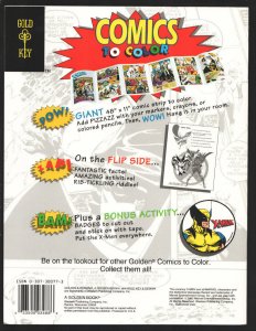 X-Men Comics To Color #3488-1 1992-Giant 6 Panel Foldout-Trivia-Fun Facts-Wol...