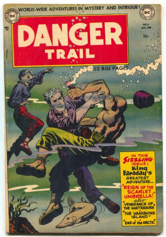 Danger Trail #4 1951- Last King Faraday- Rare DC Comic FN