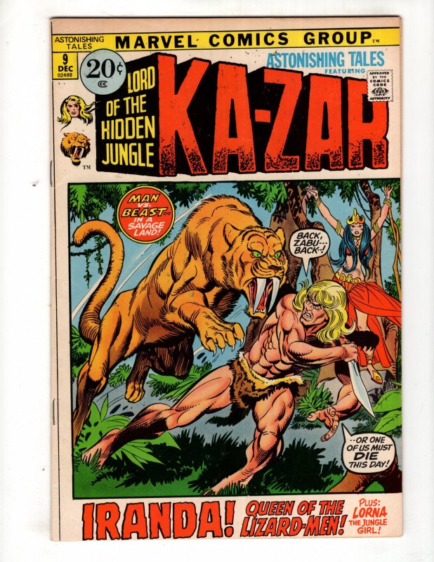 Astonishing Tales #9 (1971) KA-ZAR John Buscema Bronze MARVEL  / ID#360