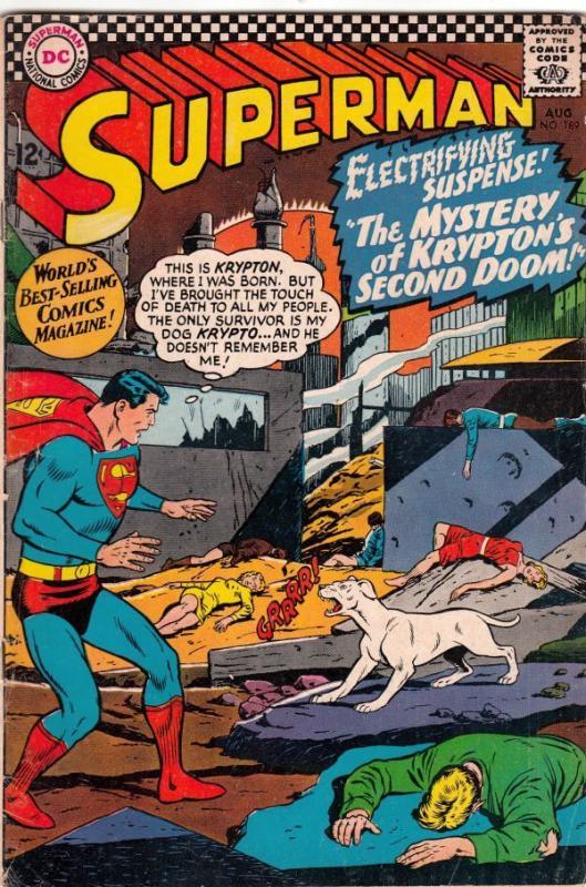 Superman #189 strict FN 6.0  Content -  Krypton's Second Doom   Many more Supes