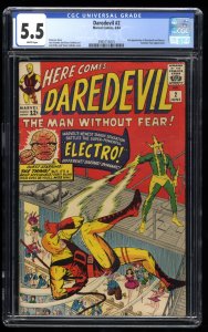 Daredevil #2 CGC FN- 5.5 White Pages 2nd Appearance Daredevil and Electro!