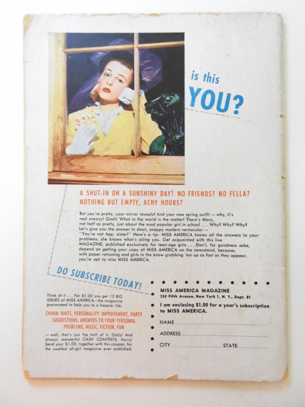 Miss America Magazine #6 (1945) Solid VG- Condition!