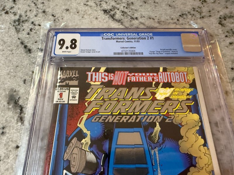 Transformers Generation 2 # 1 CGC Graded 9.8 Marvel Comic Book 1993 Foil JH34