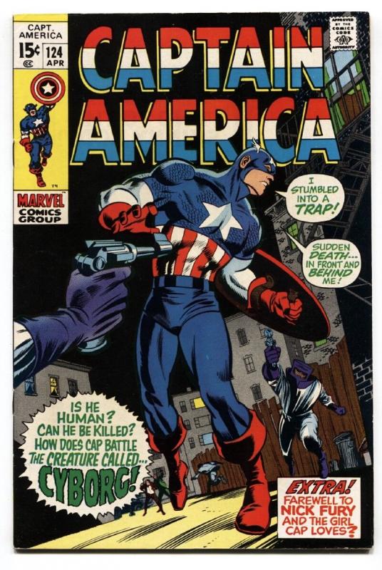 Captain America #124 1970- Nick Fury-- Modok- Gene Colan  VF/NM