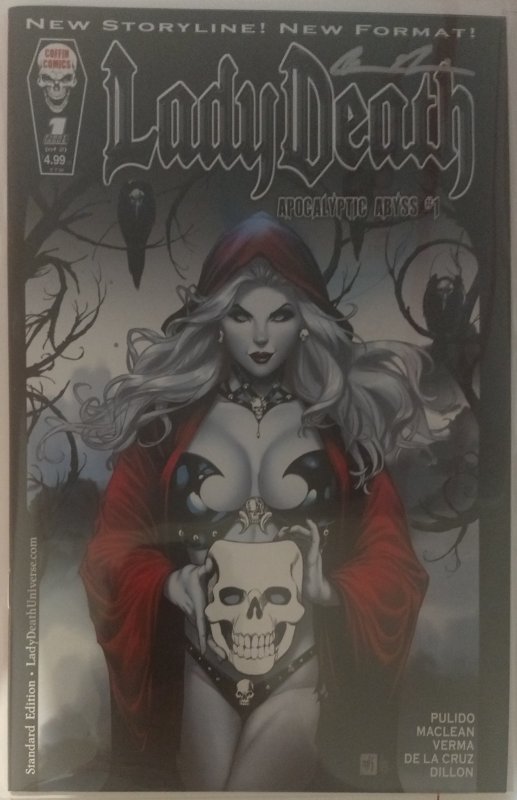 Lady Death: Apocalyptic Abyss #1 NM signed by Brian Pulido with COA