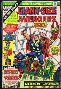 Giant Size Avengers #1 ORIGINAL Vintage 1974 Marvel Comics 1st Modern Whizzer