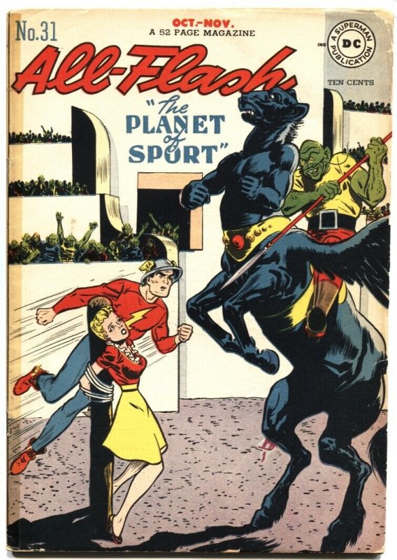 ALL-FLASH COMICS #31-1947--BONDAGE COVER AND STORY-JOHN CARTER OF MARS THEME