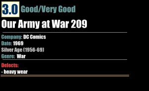 Our Army at War 209 (1969) GD/VG Silver Age DC Comics