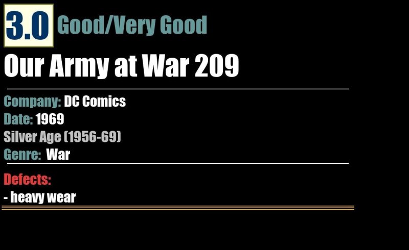 Our Army at War 209 (1969) GD/VG Silver Age DC Comics