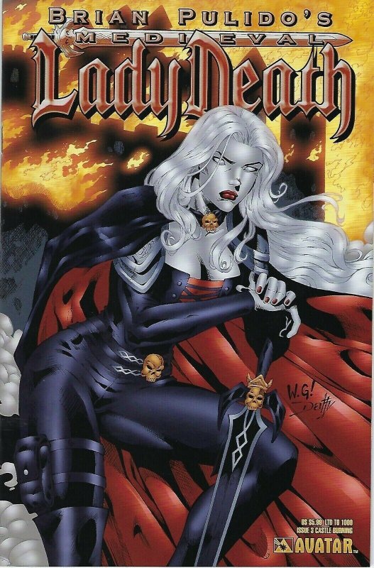 Medieval Lady Death # 3 Castle Burning Limited to 1000 Variant Cover !!!   NM