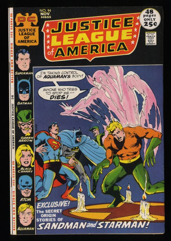 Justice League Of America #94 VF 8.0 DC Comics 1st Merlyn!