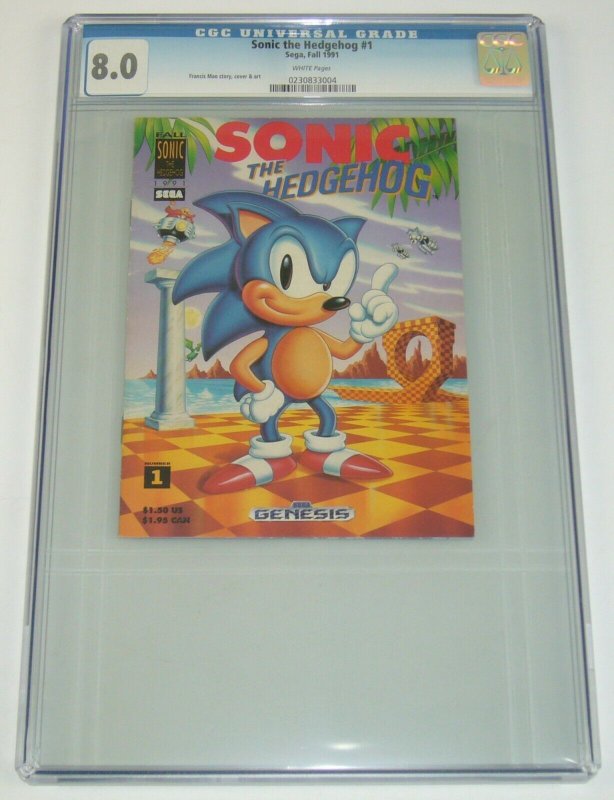 Sonic the Hedgehog #1 CGC 8.0 mini promo sega genesis comic fall 1991