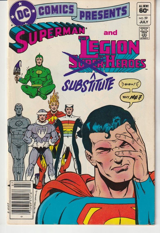 DC Comics Presents # 58 Superman, Legion of Substitute Heroes, Ambush Bug