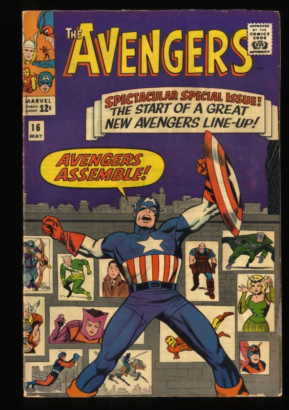 Avengers #16 VG+ 4.5 New Lineup! Marvel Comics Thor Captain America