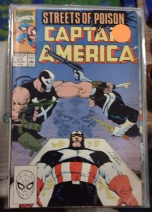 Captain America  #377  1990 MARVEL  STREETS OF POISON  BULLSEYE VS CROSSBONES