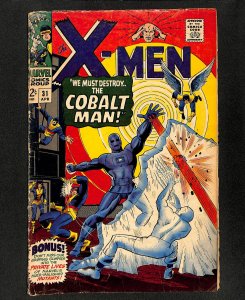 X-Men #31 1st Appearance Cobalt Man! Dan Adkins Cover!