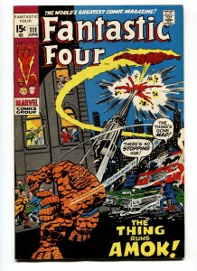 FANTASTIC FOUR #111 1971- THE TORCH-THING-J BUSCEMA ART VF/NM