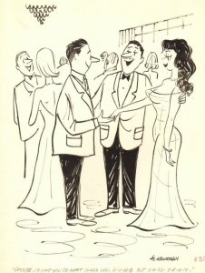 Sexy Dumb Babe at Party - Humorama 1957 art by Al Kaufman