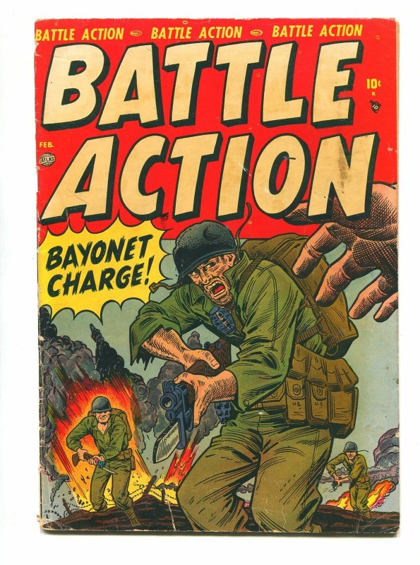 BATTLE ACTION #1 1952-ATLAS-COMBAT CASEY-JOE MANEELY-VG-