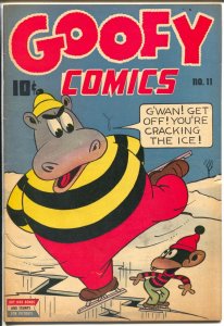 Goofy #11 1945-Nedor-ice skate cover-Ken Hultgren art-WWII era-FN+