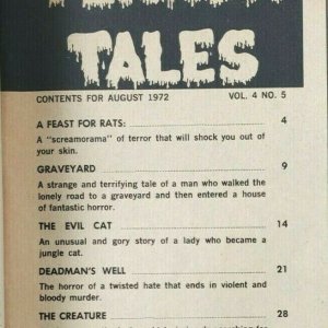 TERROR TALES Horror Magazine Vol. 4, No. 5 Eerie Publications August 1972