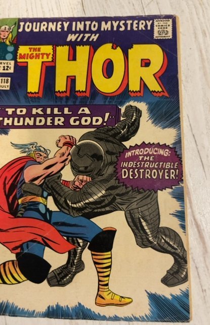 Journey Into Mystery #118(1965)to killl thunder god - 1.5 inc split lower spine
