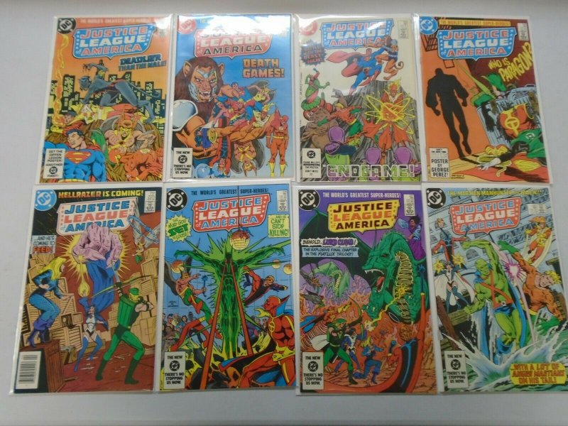 Justice League lot 31 diff 75c covers from #221-260 avg 6.0 FN (1983-87)