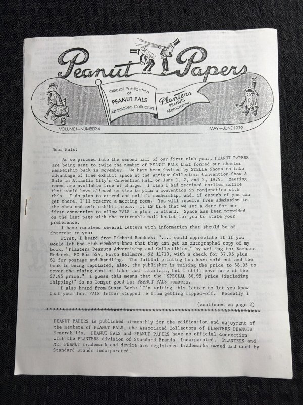 1979 PEANUT PALS PAPERS Fanzine Vol. 1 #4 FN 6.0 Planters Peanuts Memorabilia