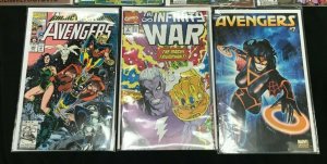 AVENGERS 7PC LOT (VF) #360 EMBOSSED COVER!! 1992-93 