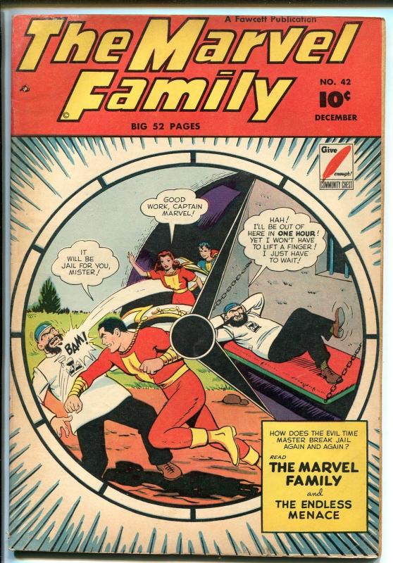 MARVEL FAMILY #42 1949-FAWCETT-CAPT MARVEL-MARY MARVEL-CAPT MARVEL JR-vg