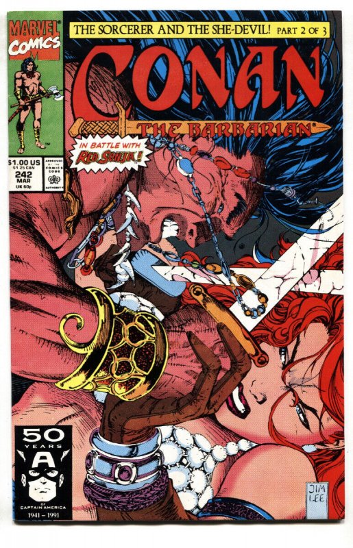 CONAN THE BARBARIAN #242 comic book 1991-MARVEL COMICS-Jim Lee 