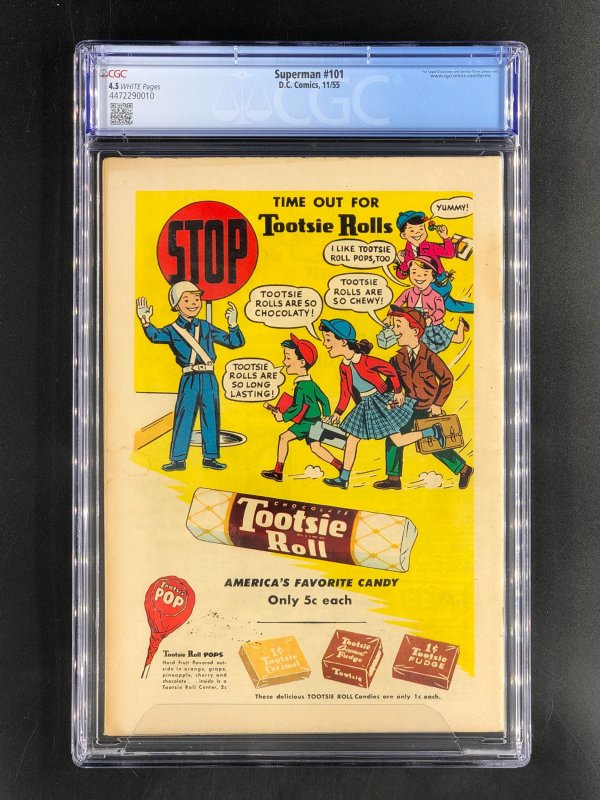 Superman #101 CGC 4.5 VG+ (1955) White Pages - Lex Luthor Appearance