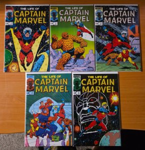The Life of Captain Marvel 1-5 Complete Set Run! ~ NEAR MINT NM ~ 1985 Marvel