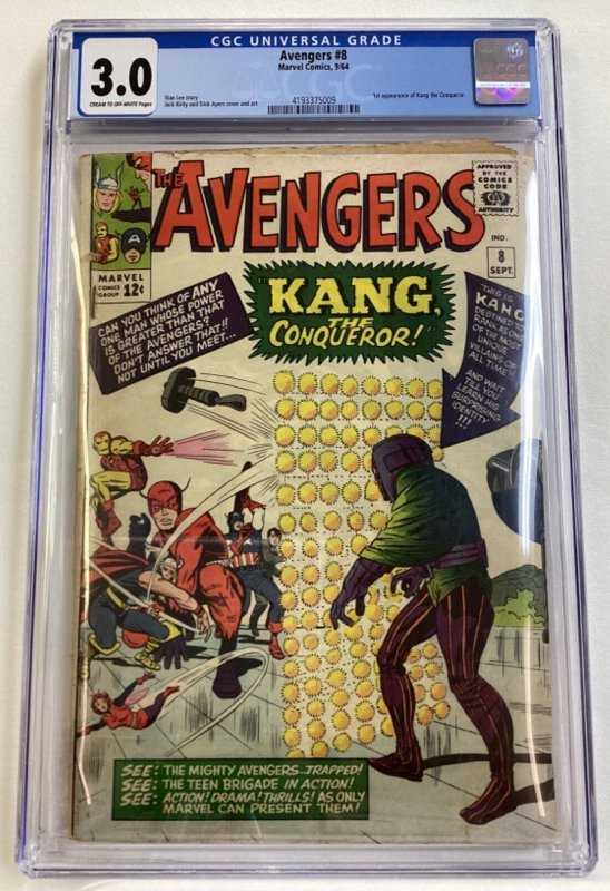 Avengers #8 - CGC 3.0 - Marvel - 1964 - 1st appearance Kang the Conquerer!