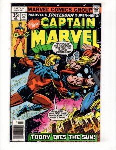 Captain Marvel #57 (1978) TODAY DIES THE SUN! Thor Apearance / ID#348
