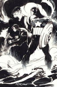 Captain America, Hulk, Black Widow, & the Wasp Commission art by Larry Stroman