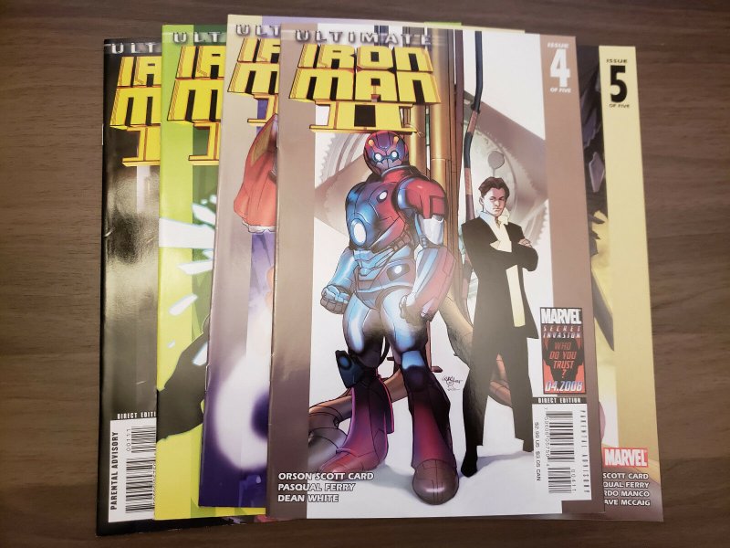 Ultimate Iron Man II (Marvel 2007) #1,2,3,4,5 | Pasqual Ferry Orson Scott Card 