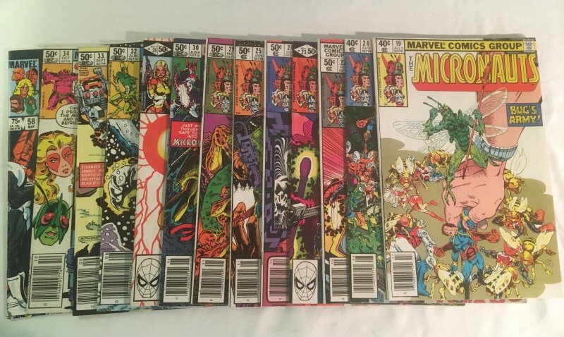 THE MICRONAUTS #19, 20, 22-25, 29-34, 58 VF Condition