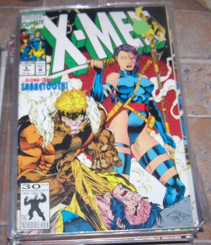 X Men # 6  1992 marvel  wolverine vs sabertooth ! + psylocke jim lee GAMBIT 