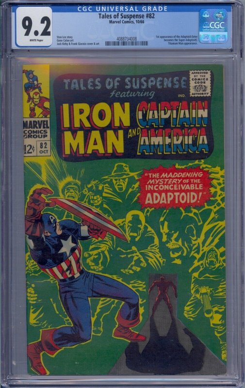 TALES OF SUSPENSE #82 CGC 9.2 IRON MAN CAPTAIN AMERICA 1ST ADAPTOID TITANIUM MAN